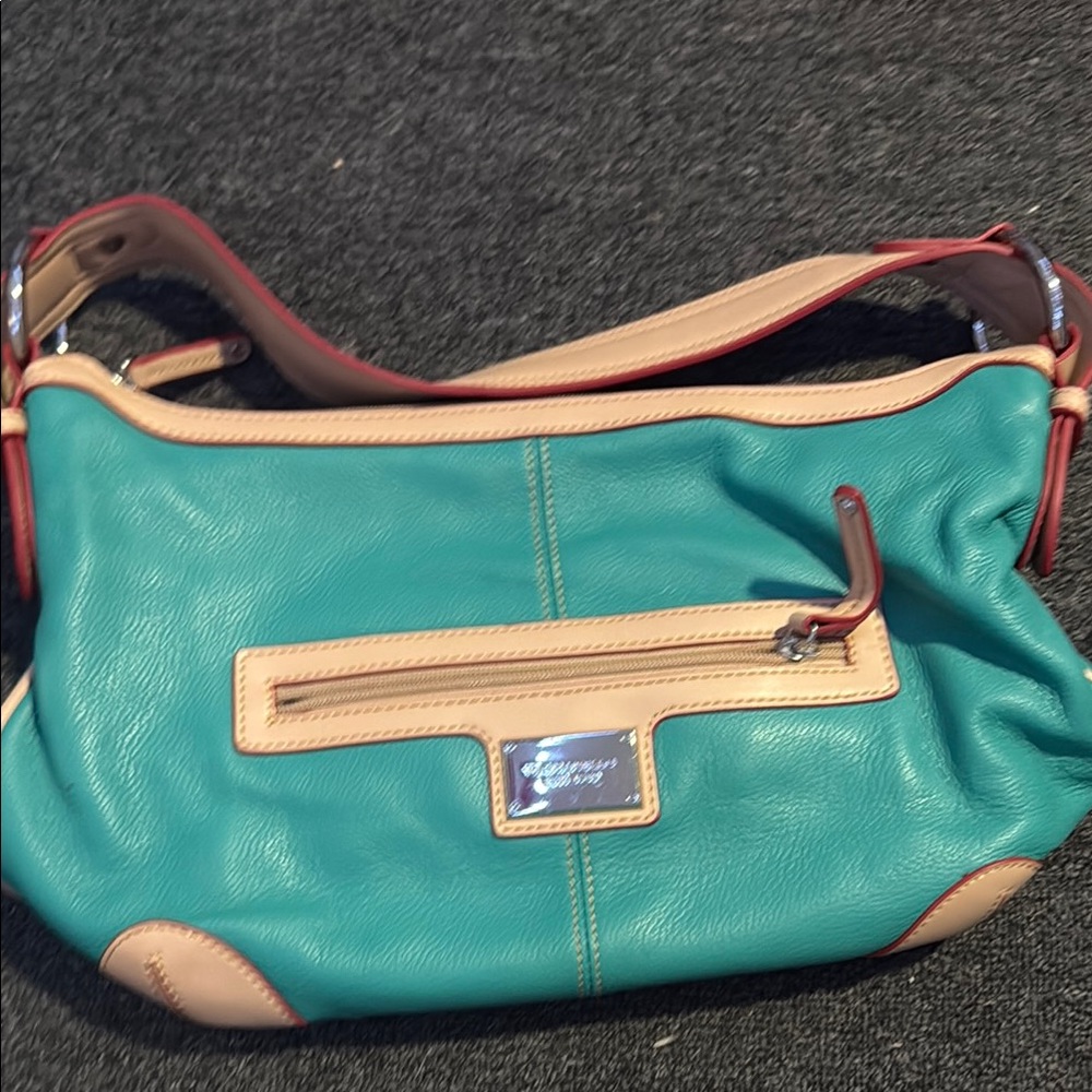 Dooney & Bourke Teal and Tan Shoulder Bag
